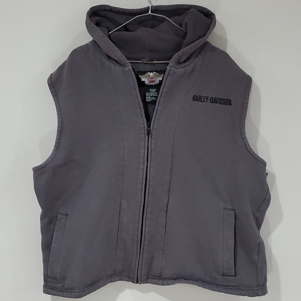 Harley-davidson grey cut off hoodie